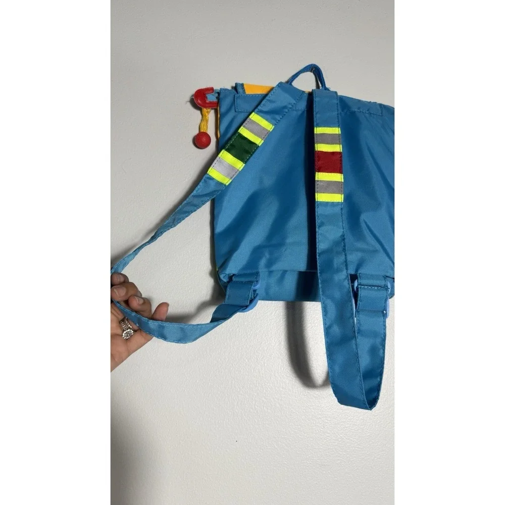 Kimono Toddler Bag Back Blue Yellow With A Safety Line On The Middle